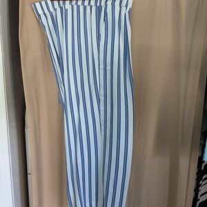 Halogen Men's White and Blue Striped Pants